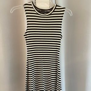 One Clothing brand, Size XS, black and white striped long flowy dress.
